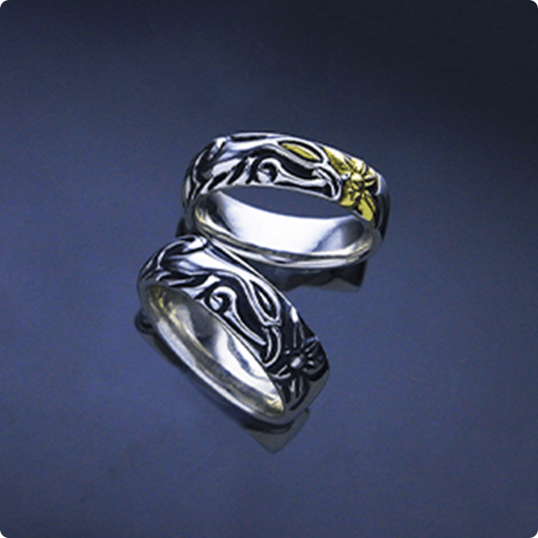 LONE ONES / Soul Mate Ring - Fusion Gold Eye & Flower, Soul Mate Ring