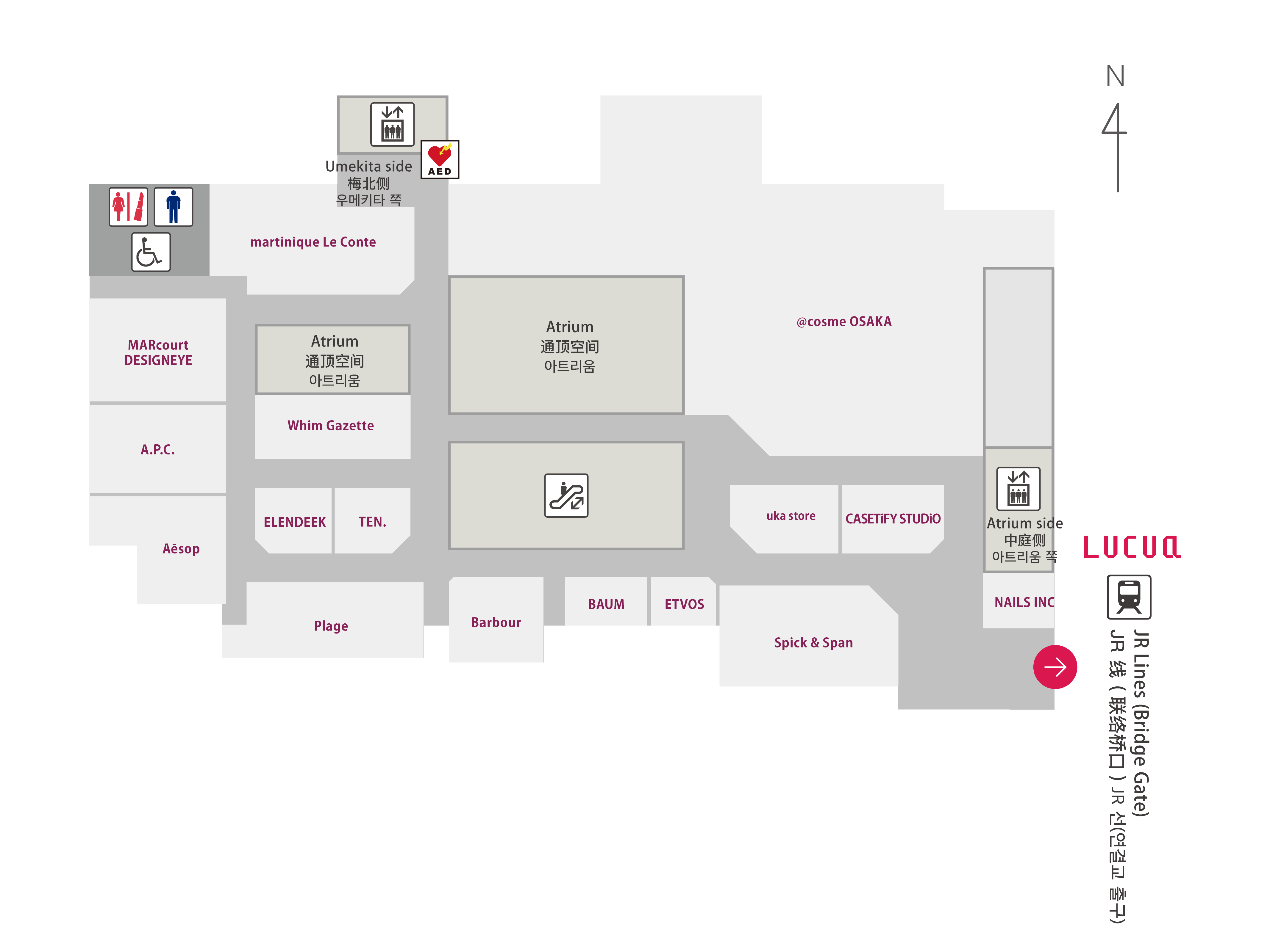 LUCUA 1100 3F Floor Map | LUCUA Osaka